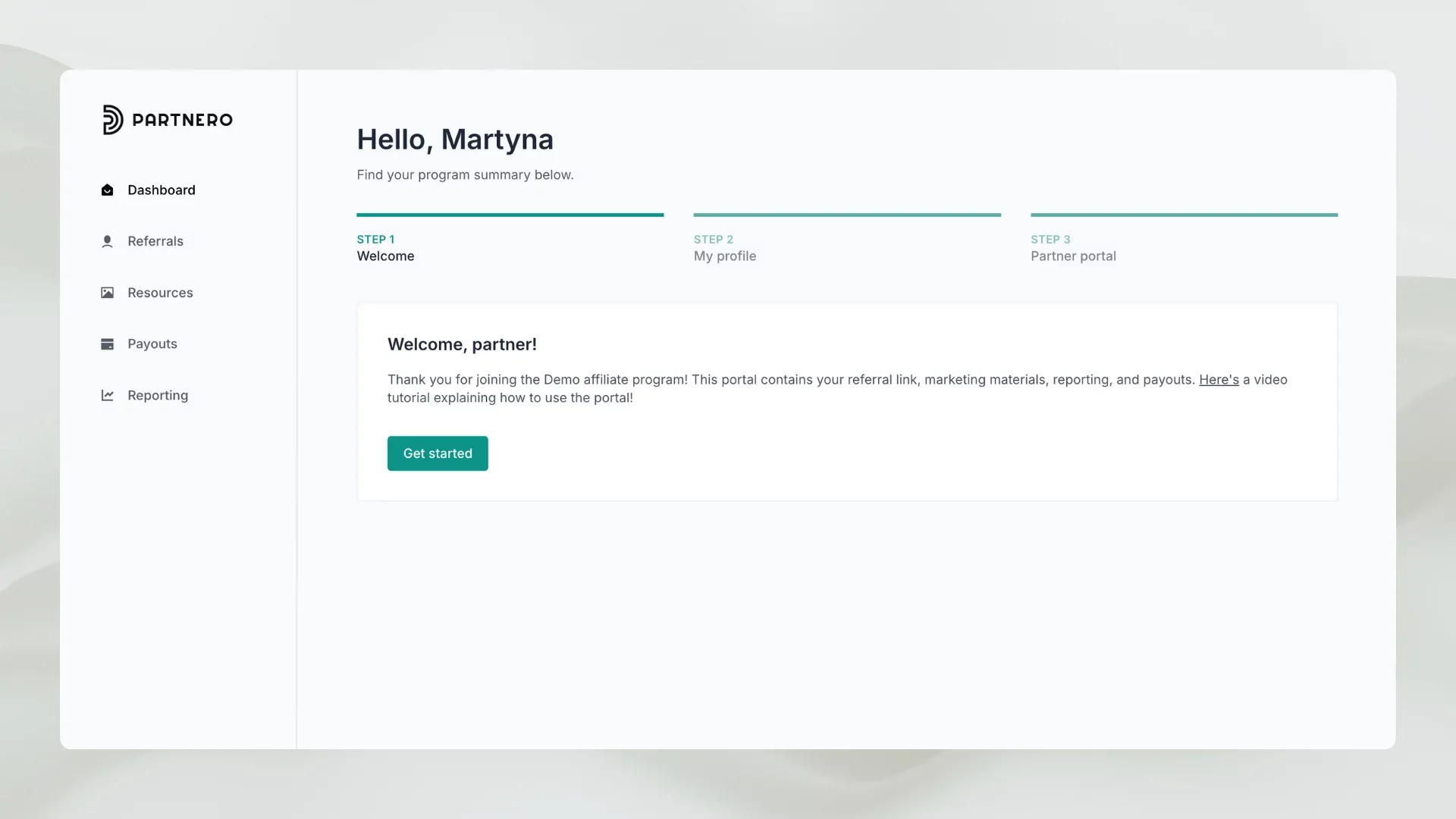 partner portal onboarding cards