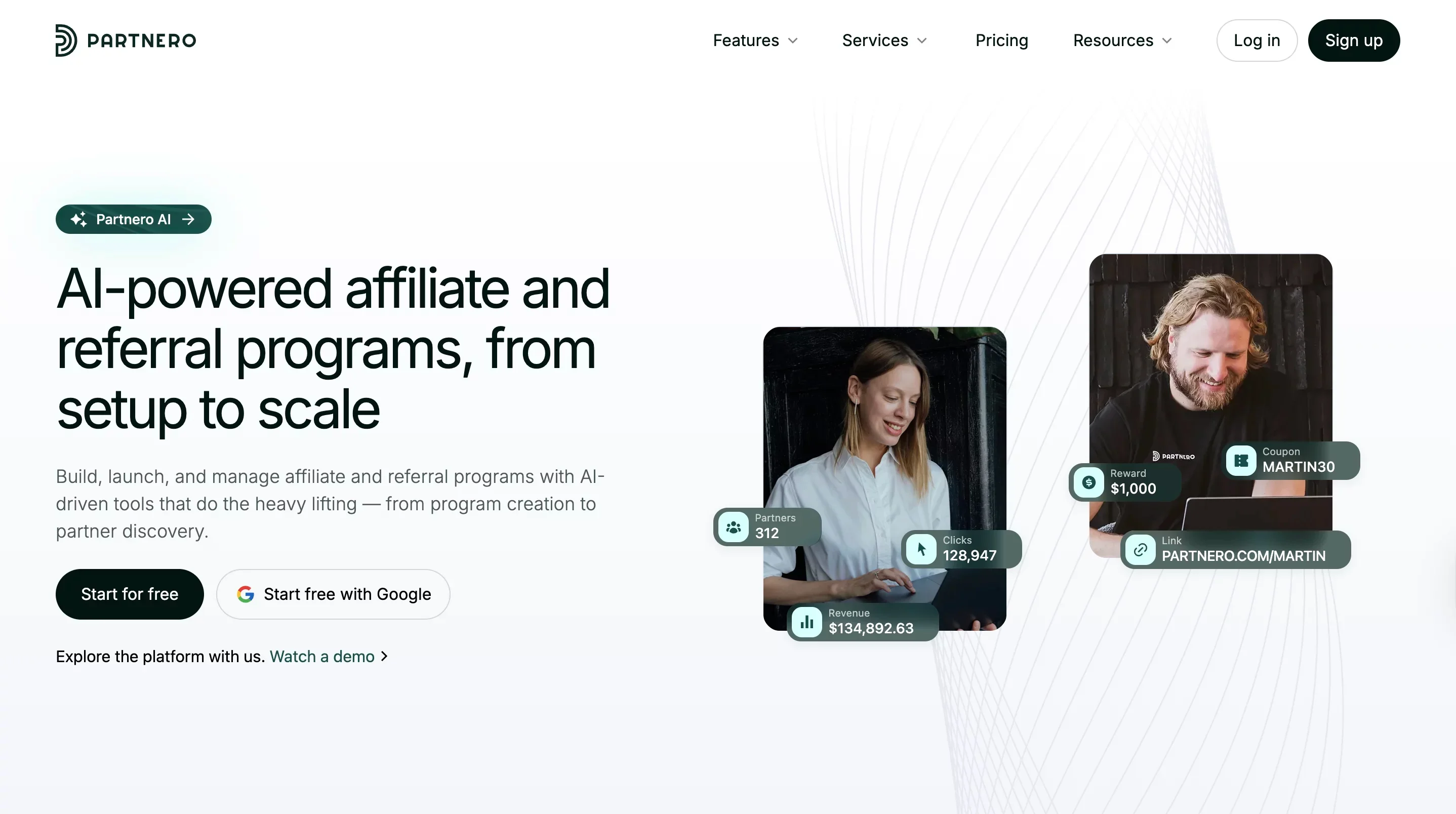 partnero homepage