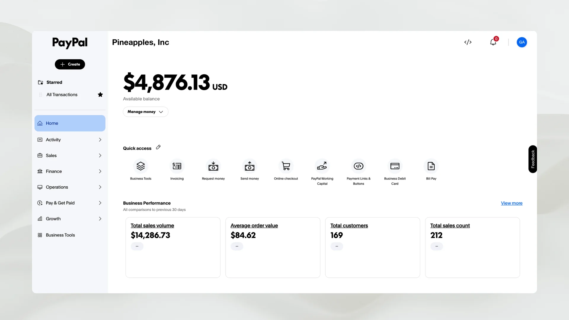 paypal homepage